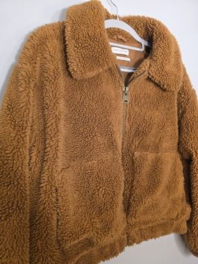 Urban Outfitters Chestnut Teddy Zip-Up Jacket